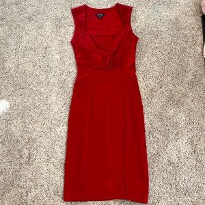 Red midi bebe dress XS